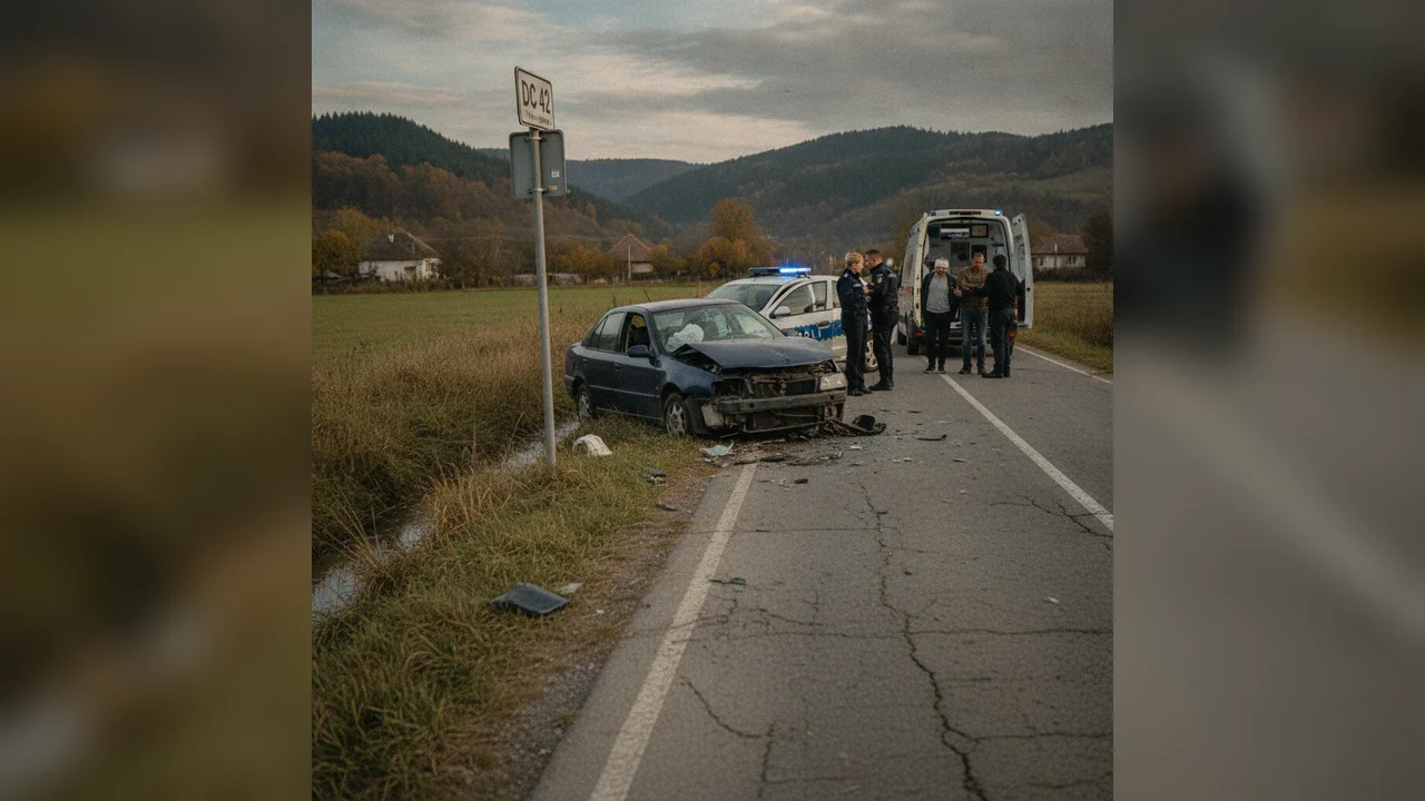 Accident în Simonești: Doi răniți, șoferul băut