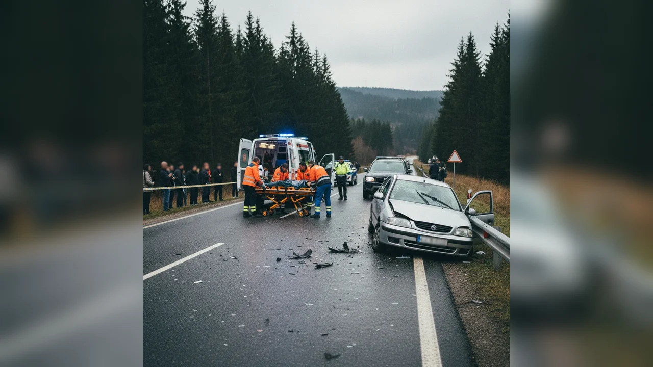Accident rutier cu două victime pe DN 13B, lângă Joseni