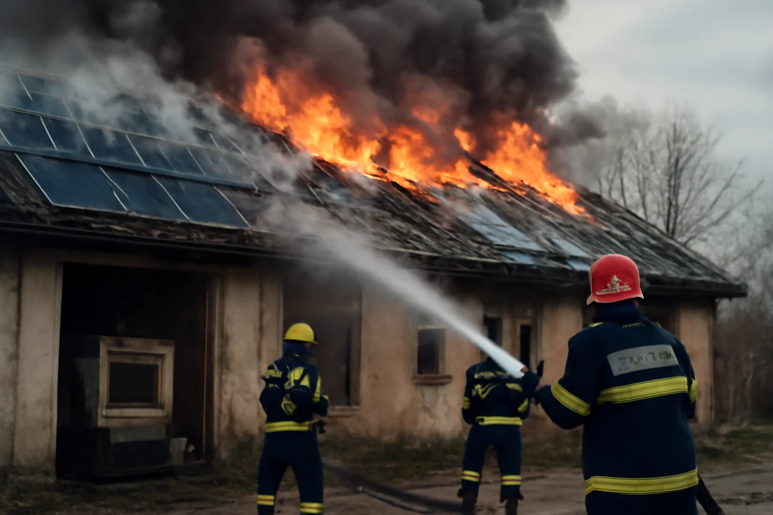 acoperișul, utilajele și panourile fotovoltaice au fost distruse