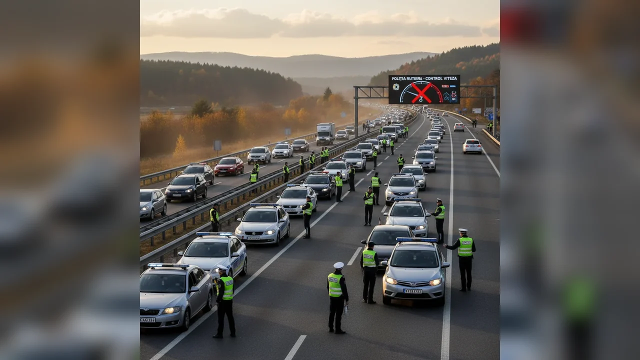 Acțiune pe DN 15: sute de șoferi controlați, zeci amendați