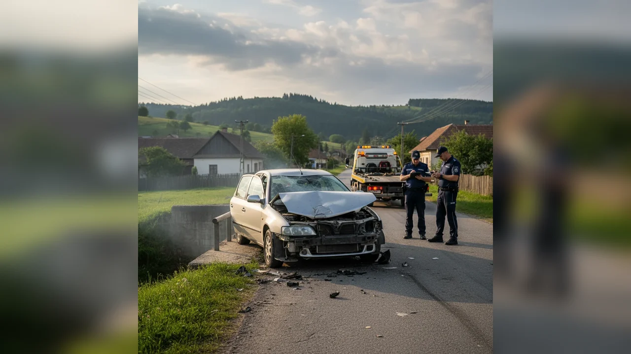 autoturism izbit de un cap de pod după un conflict
