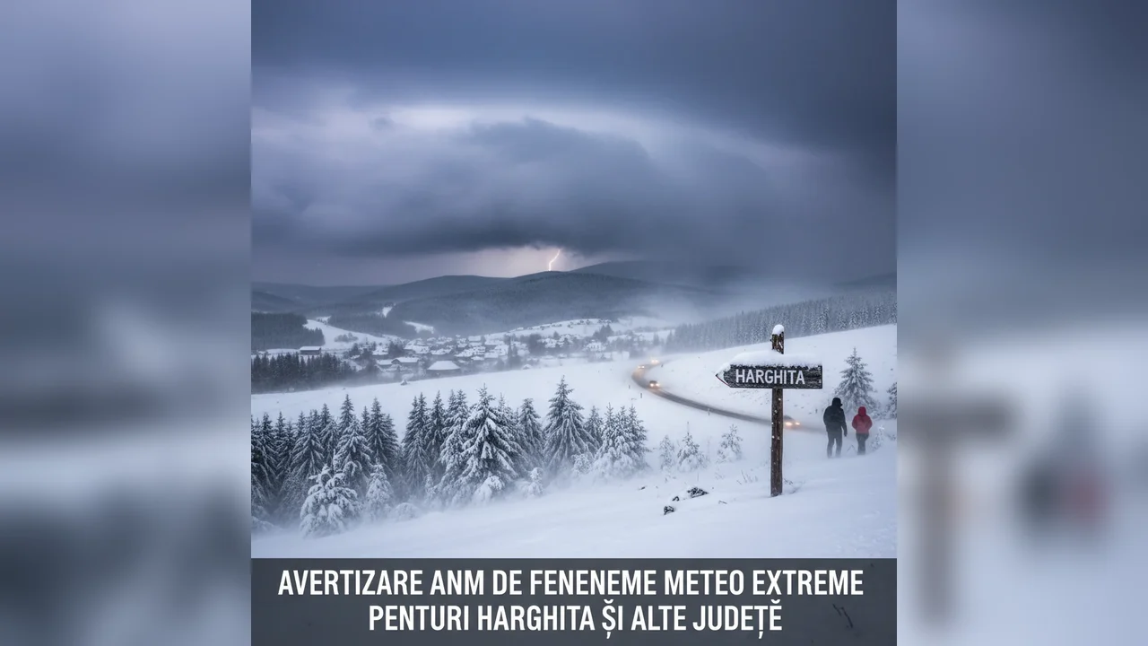 Avertizare de vreme severă la Miercurea Ciuc: ninsori abundente și ger puternic anunțate de ANM