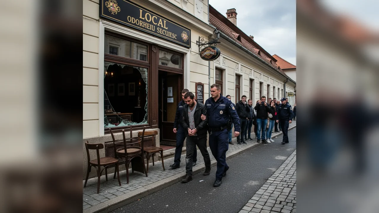 Bărbat reținut pentru distrugerea bunurilor într-un local din Odorheiu Secuiesc
