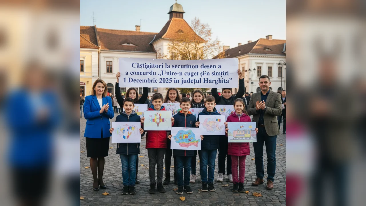 Câștigătorii concursului de desen Unire-n cuget și-n simțiri – 1 Decembrie 2025 din județul Harghita