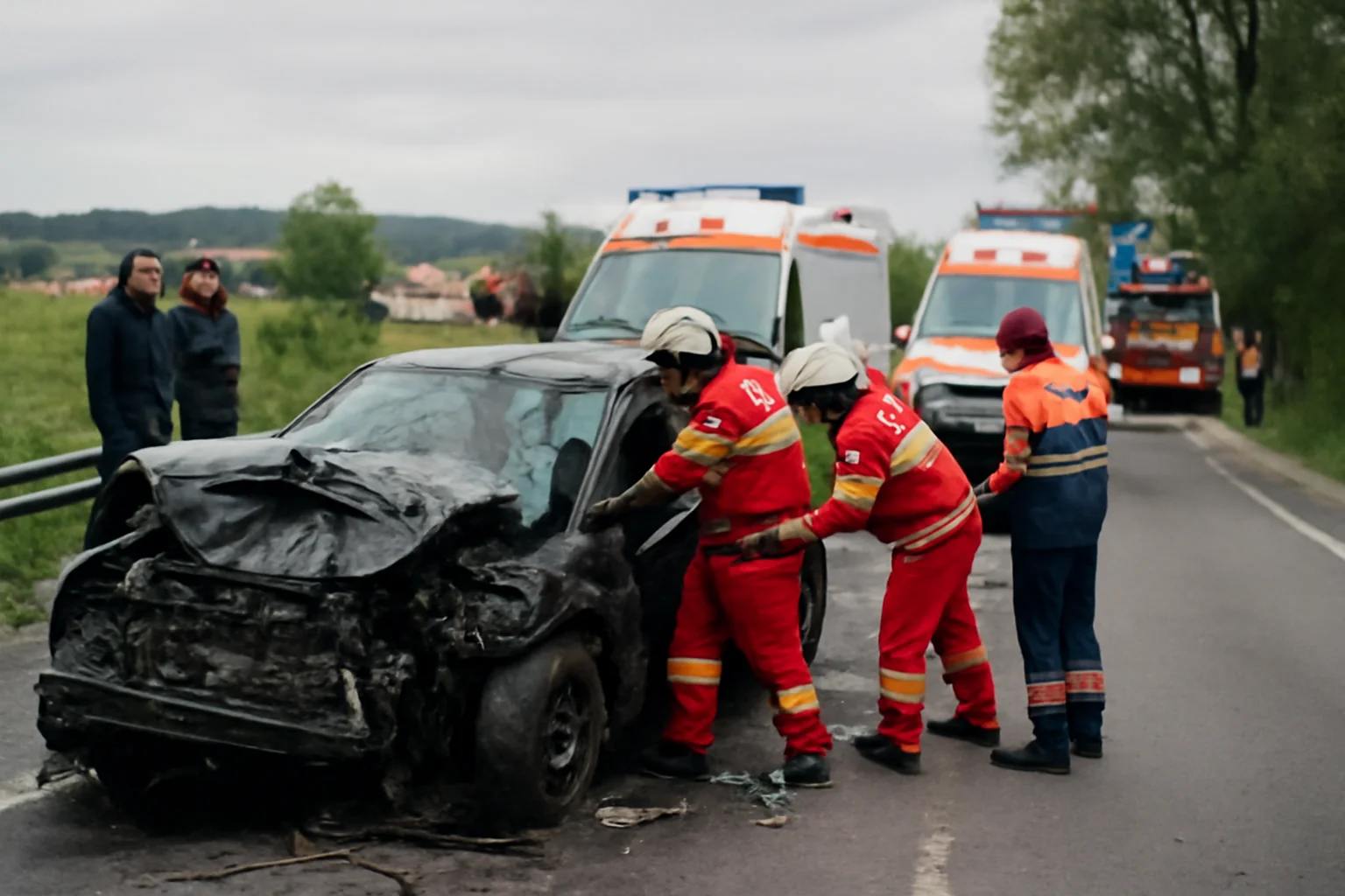 descarcerare și victime transportate la spital