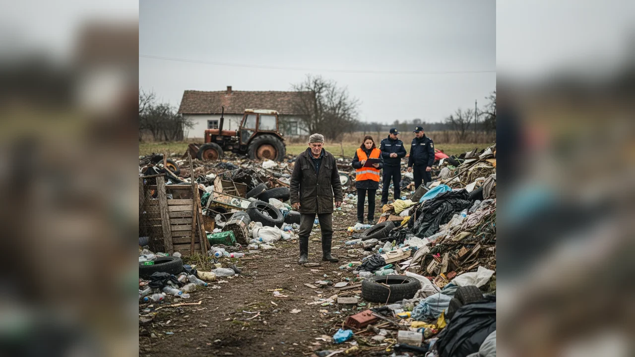 Dosar penal deschis pentru depozitarea ilegală a unei cantităţi mari de deşeuri pe teren privat