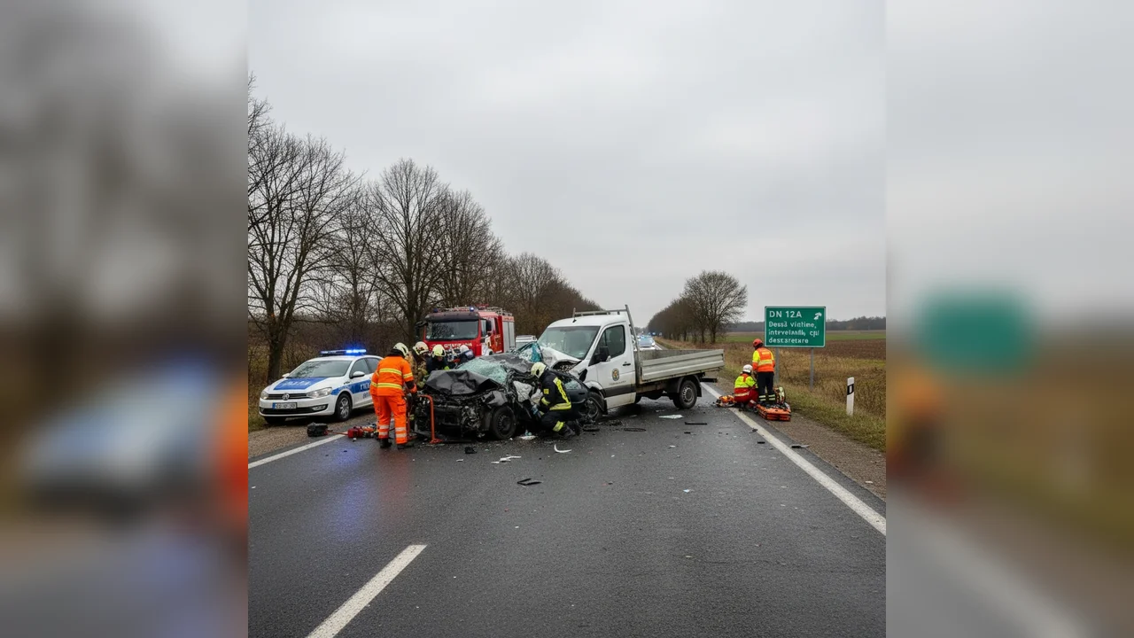 Două victime, intervenție cu descarcerare în desfășurare