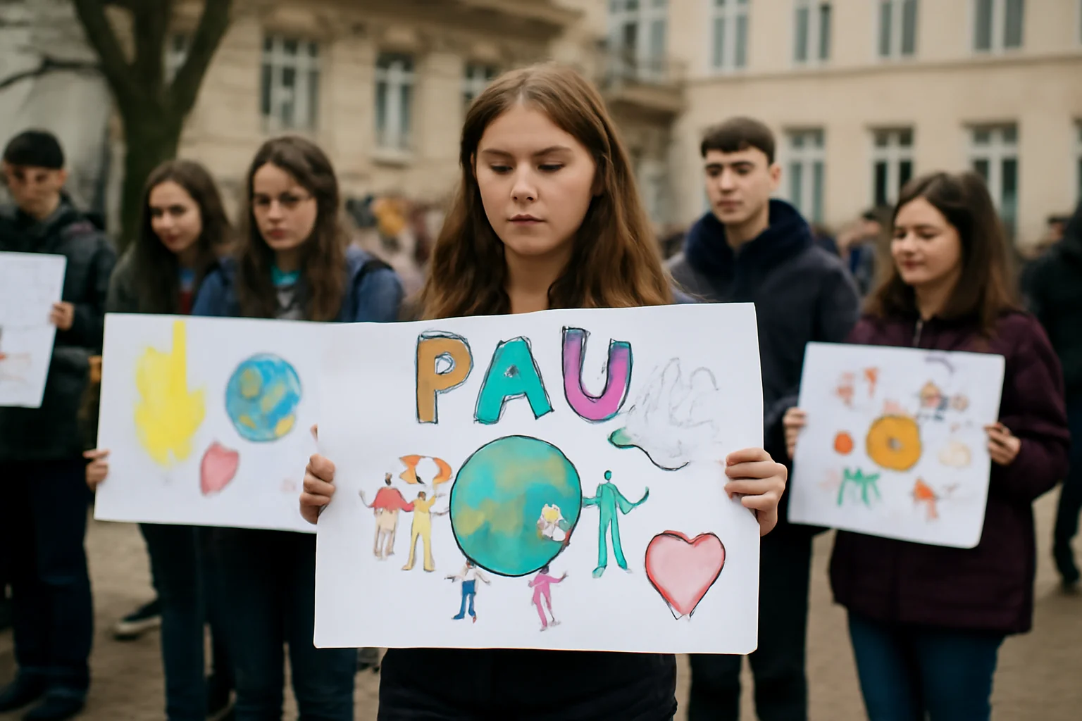 Elevii din Miercurea-Ciuc promovează nonviolența în școli prin desene și mesaje dedicate unei zile speciale