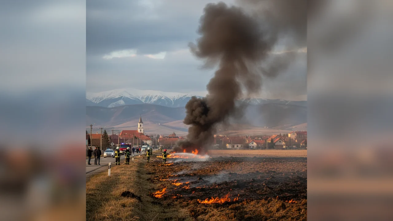 Incendiu de turbă la ieșirea din Miercurea Ciuc, activ de aproape trei săptămâni