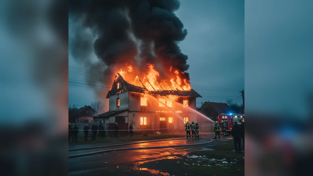 Incendiu devastator în Toplița: anexele și mansarda arse
