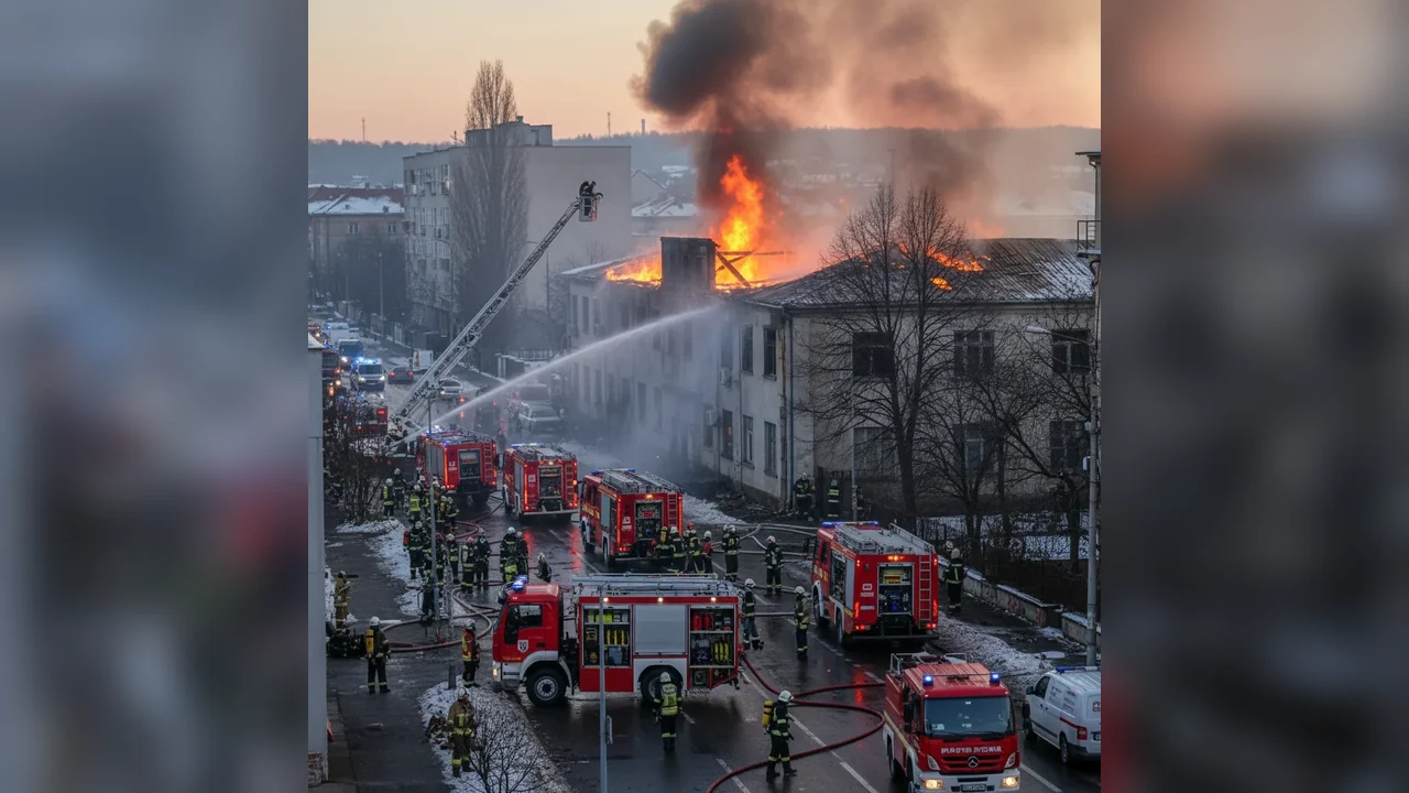 Intervenție amplă a pompierilor la un incendiu în Gheorgheni, anunțată de autorități la Miercurea Ciuc