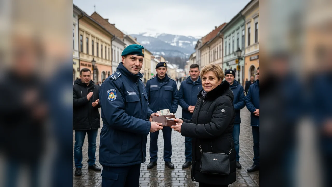 Jandarm din Miercurea Ciuc returnează bani găsiți pe stradă proprietarului de drept