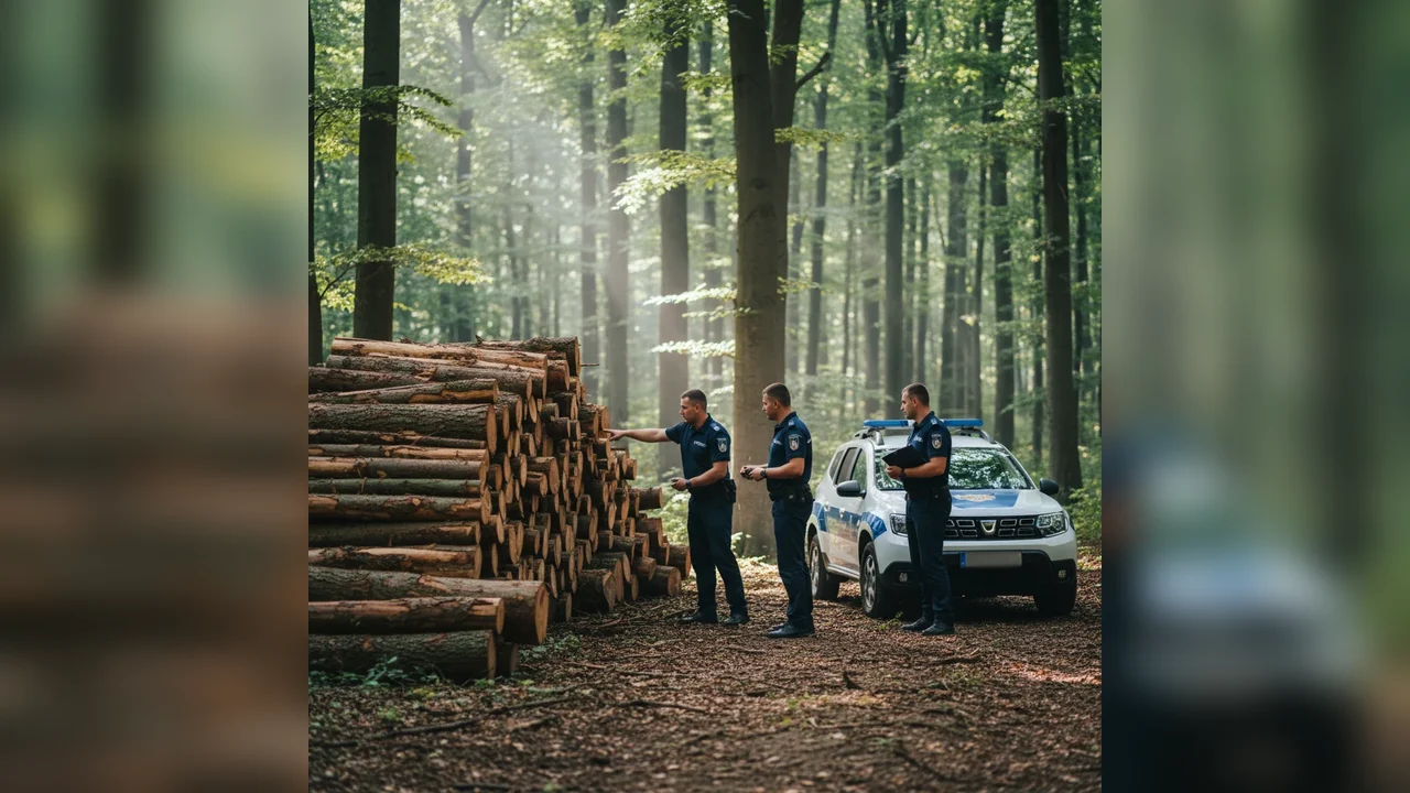 Lemn recuperat de polițiștii din Mugeni după furt din pădure