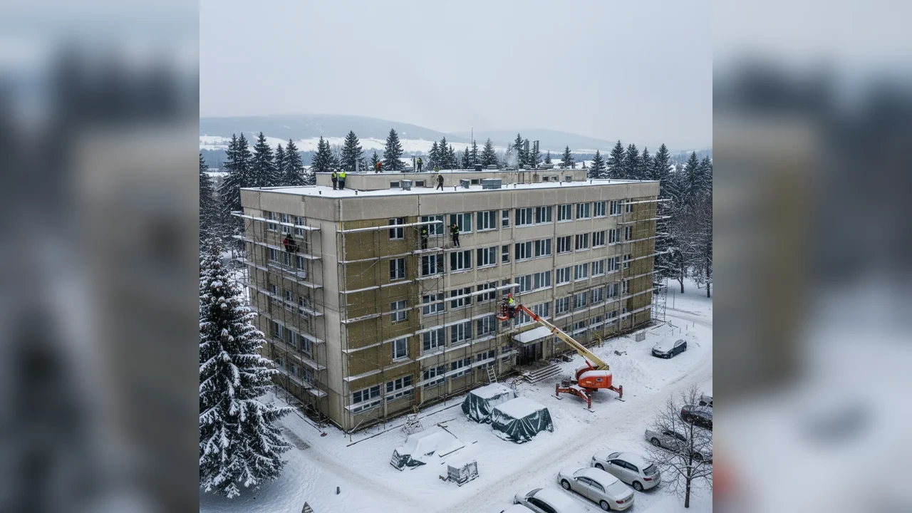Lucrările de renovare energetică finanțate prin PNRR continuă iarna la Miercurea Ciuc și în județul Harghita