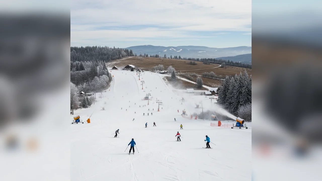 Pârtii de schi cu zăpadă artificială deschise pentru turiști în Miercurea Ciuc și județul Harghita