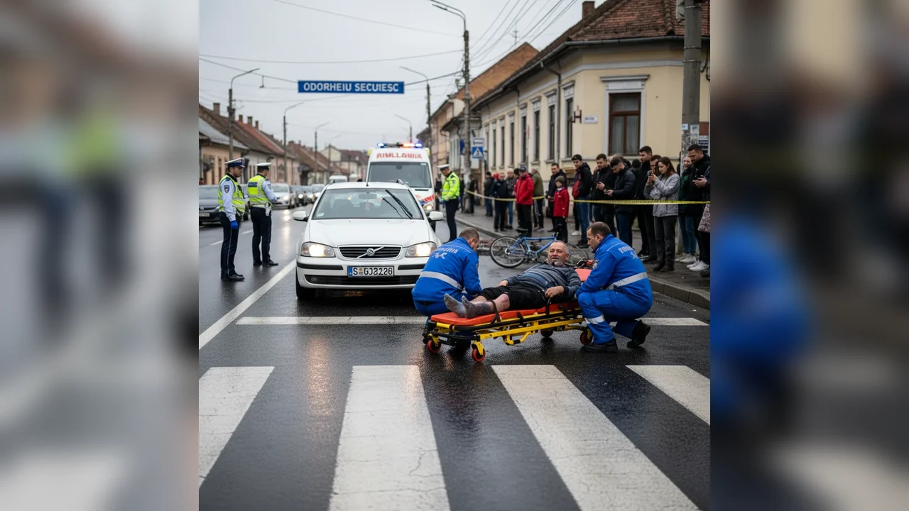 Pieton rănit pe trecerea de pietoni
