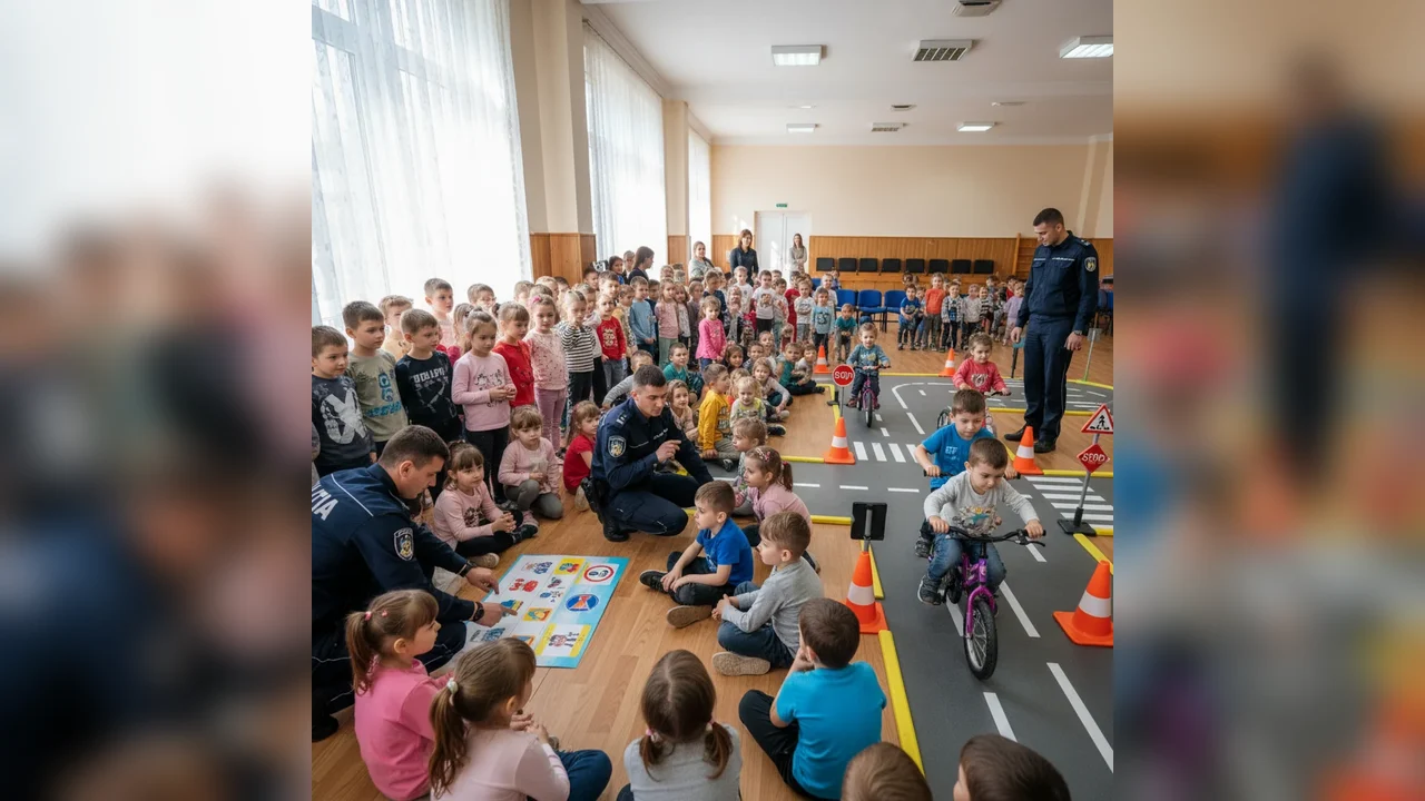 Polițiștii din Bălan au organizat o acțiune pentru siguranța rutieră, vizitând aproximativ 100 de copii