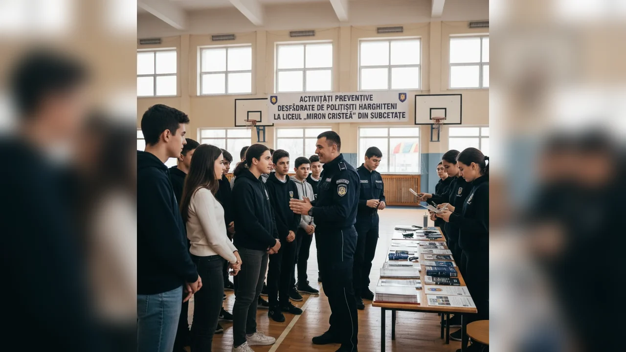Polițiștii din Harghita organizează acțiuni educative la Liceul Miron Cristea din Subcetate