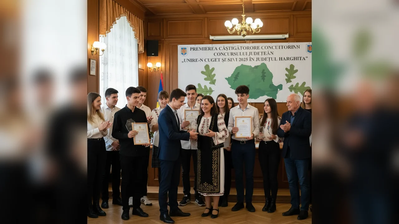 Premierea câștigătorilor concursului județean Unire-n cuget și-n simțiri de 1 Decembrie 2025 în Harghita