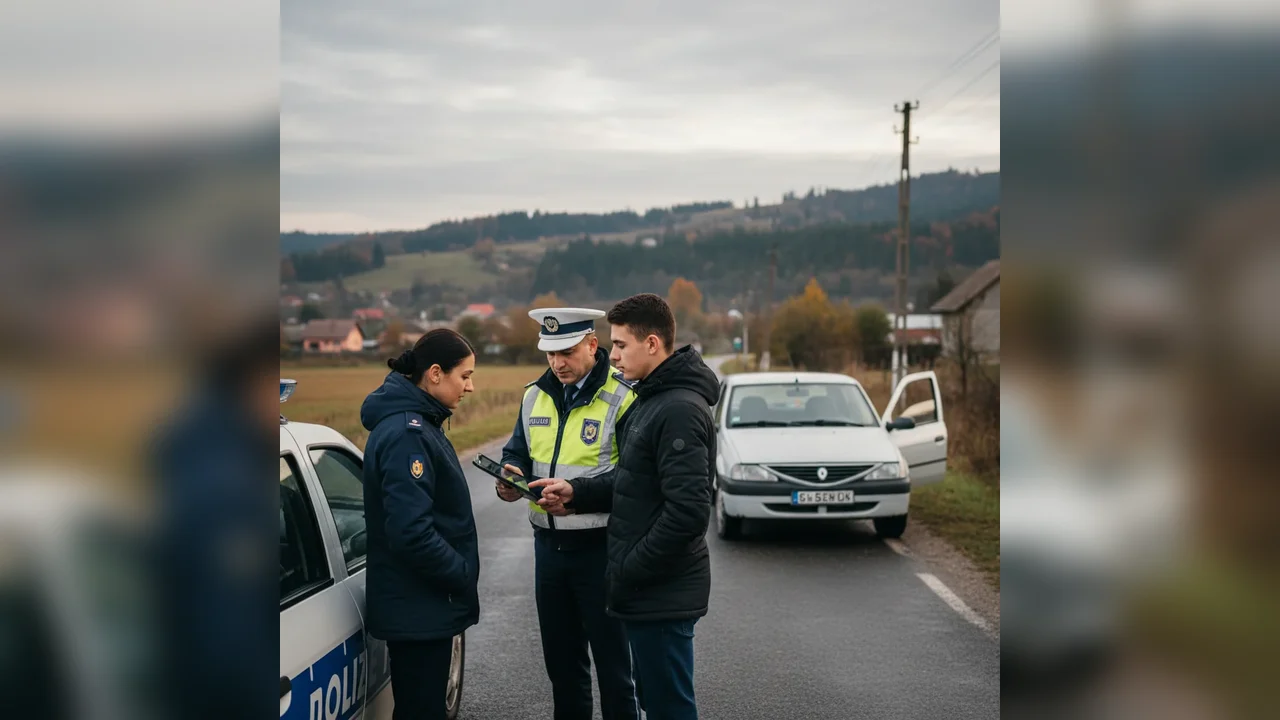 Șofer de 18 ani din Toplița, oprit în trafic conducând fără permis auto